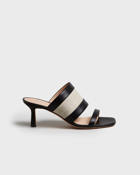 Sandalett Bianka Canvas  Svart/beige 1