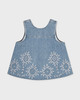 Ganni Top Broderie Anglaise Denim Ljusblå 40