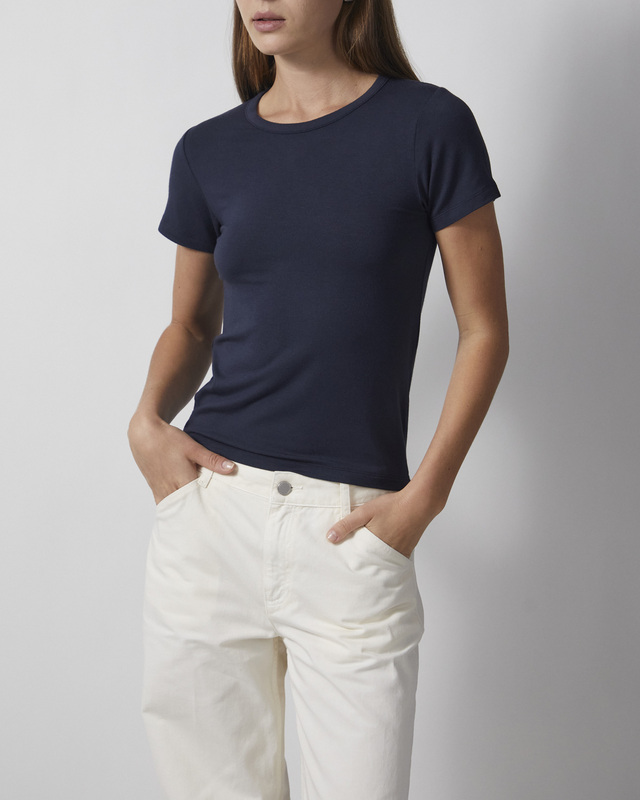 Wakakuu Icons T-Shirt Baby Tee Modal Navy L
