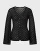 Malina Cardigan Ayla Pointelle Knitted Black L