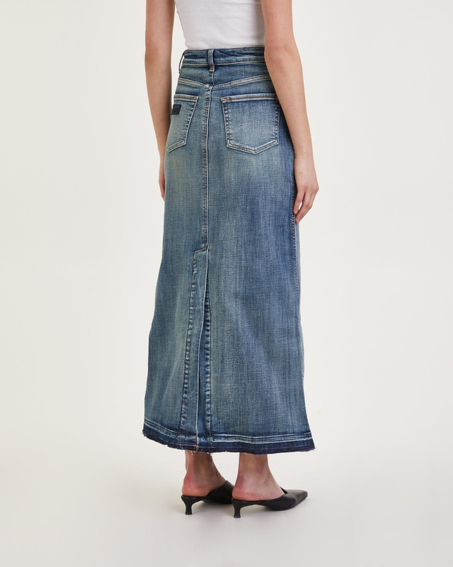 Ganni Kjol Tint Edge Denim Maxi Denim 34
