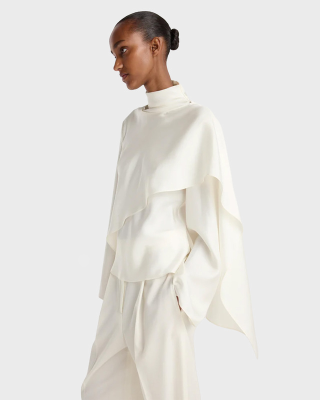 RÓHE Topp Silk Foulard Cream 36