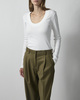 Dagmar Top Scoop Jersey White L