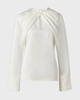 Malina Blus Evie Pleated Neckline Offwhite XL