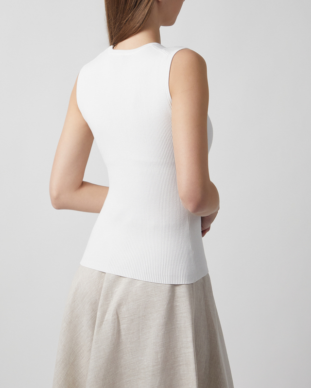 Andiata Top Griet Rib-Knit White M