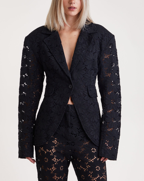 Blazer Lace Figure Fitted Black 1
