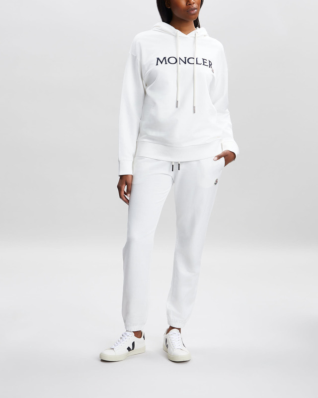 Moncler Sweater Hoodie Logo Vit/svart XXS