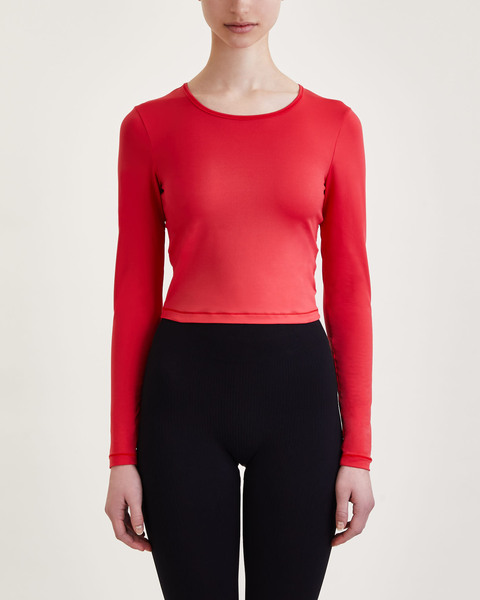 Top Crop Long Sleeve Red 1