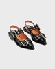 Ganni Ballerina Chuncky Buckle Naplack Black EUR 38