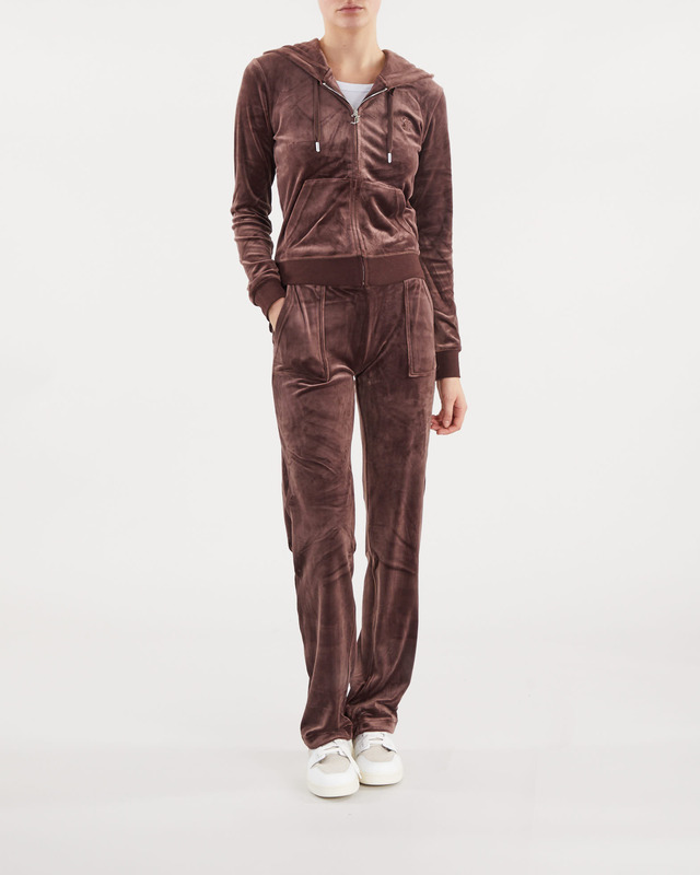Juicy Couture Hoodie Classic Velour Zip Chocolate S