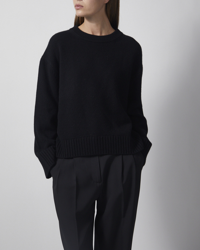 Wakakuu Icons Striktrøje Cashmere Wool R-neck Black S