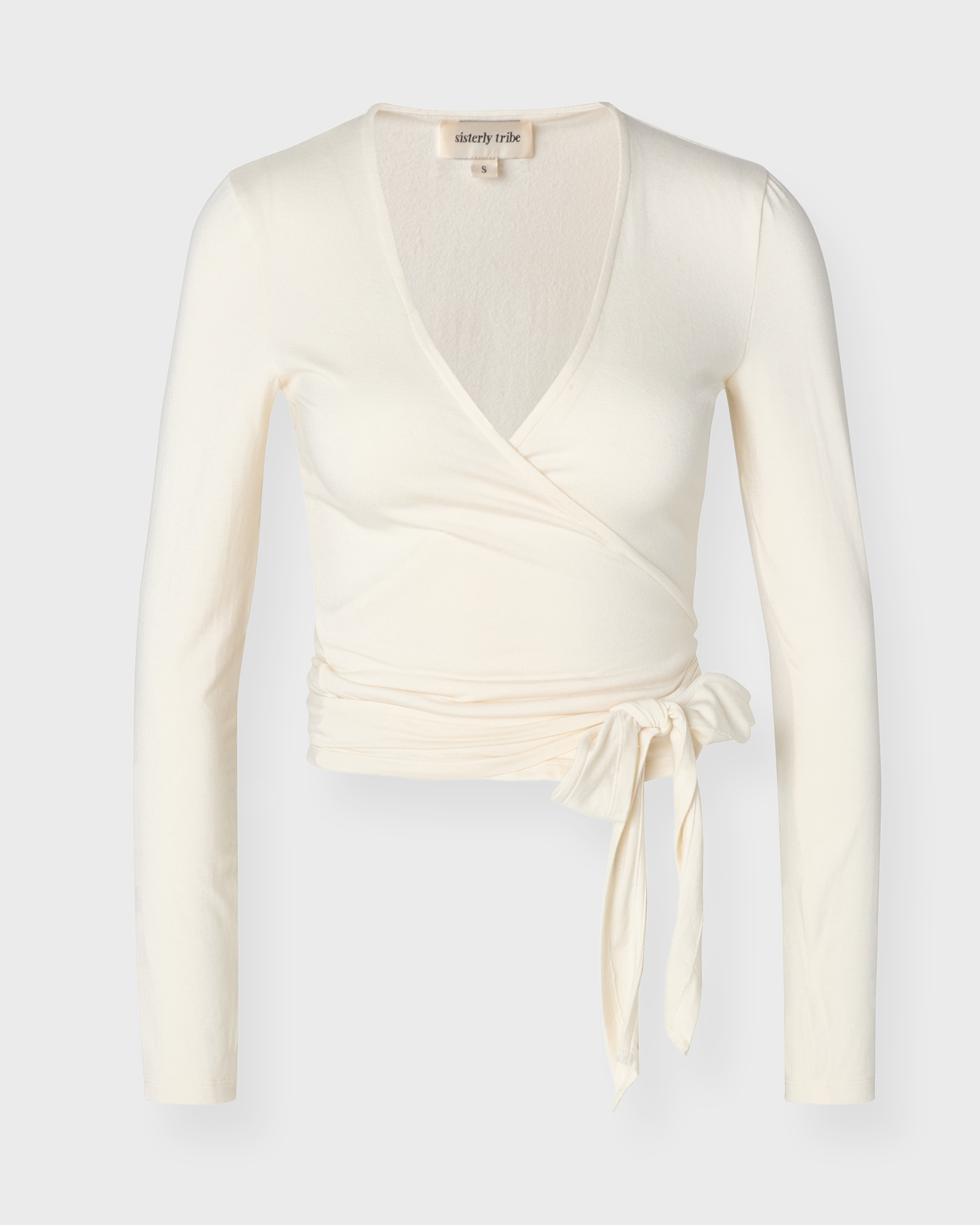 Sisterly Tribe Women's Offwhite Soft Ballet Wrap Top M