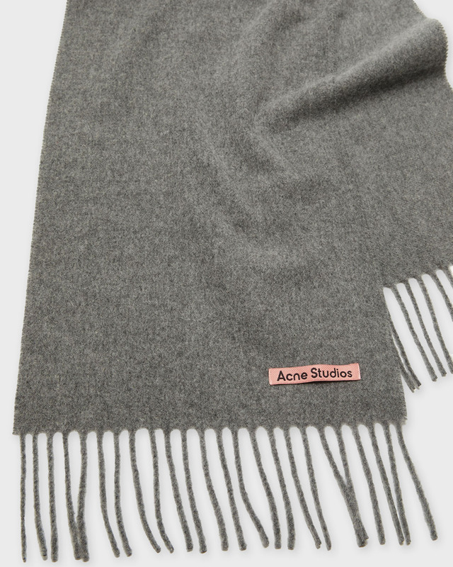 Acne Studios Fringe Wool Scarf Grå/brun ONESIZE