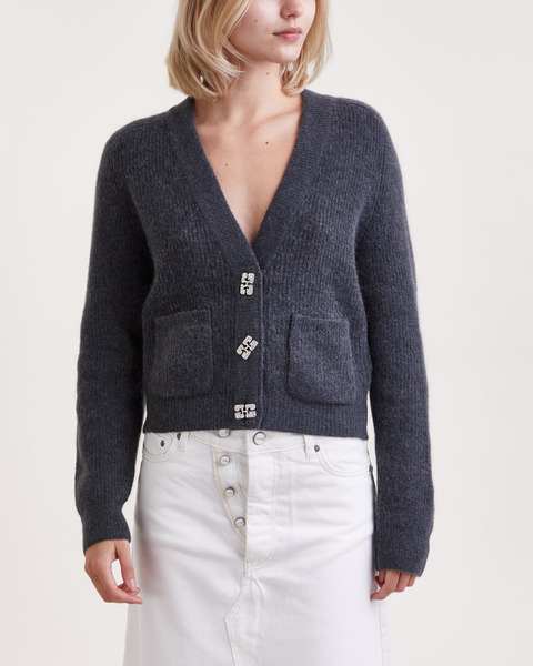 Kofta Soft Wool Solid Grå/svart 1