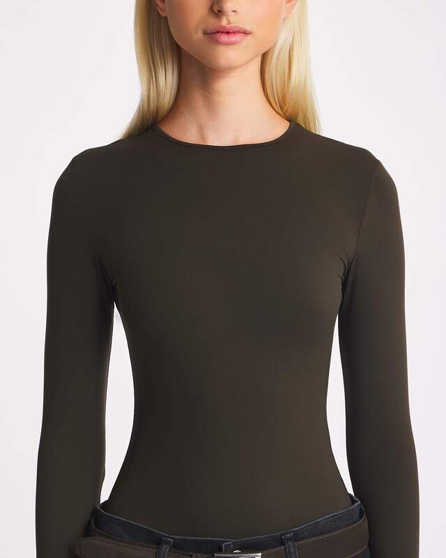 AGOLDE Bodysuit Aura Long Sleeve Olivgrön M