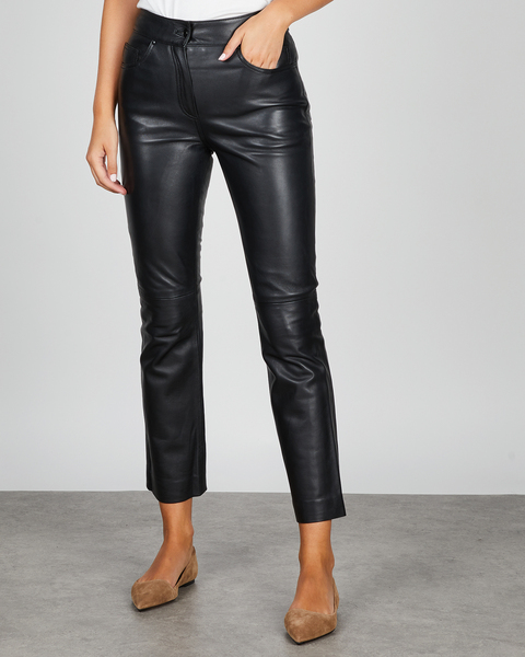 Leather Trouser Avery Crop  Black 1