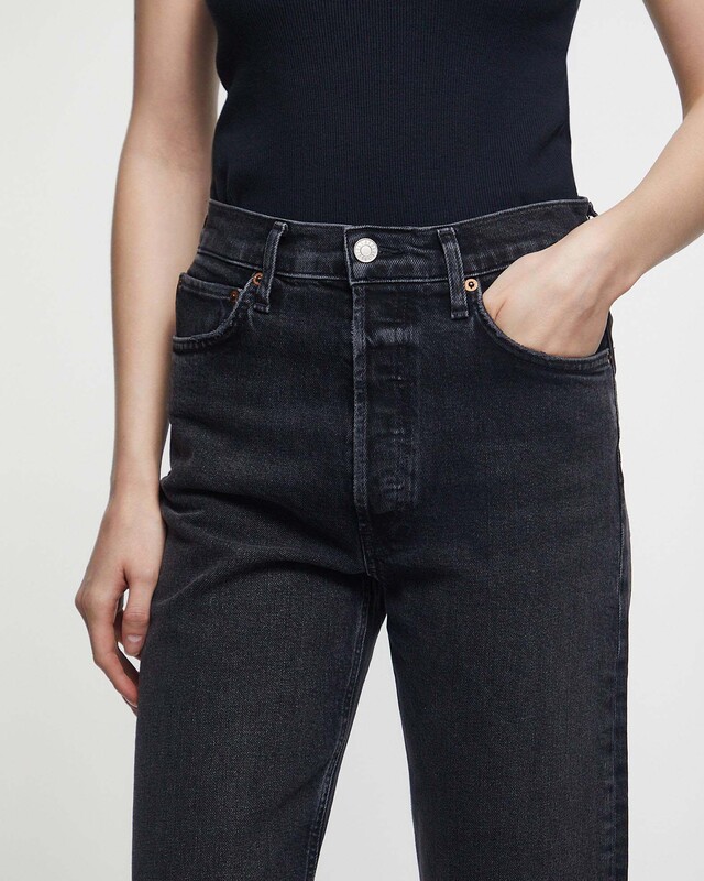 AGOLDE Jeans 90'S Pinch Waist Long High Rise Straight Washed black 25