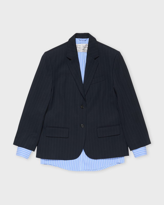 Acne Studios Kavaj Fluid Shirt Pinstripe Navy 32