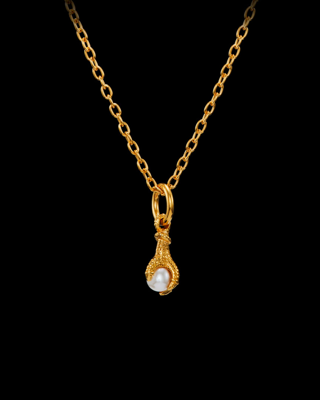 Maria Nilsdotter Necklace Tiny Claw Pearl Guld ONESIZE