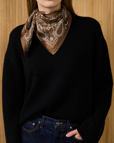 PAISLEY SCARF - MOCHA MOUSSE 65x65 mocca ONESIZE 2