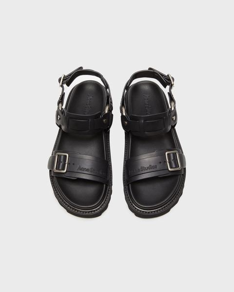 Sandals Buckle Leather Svart 2