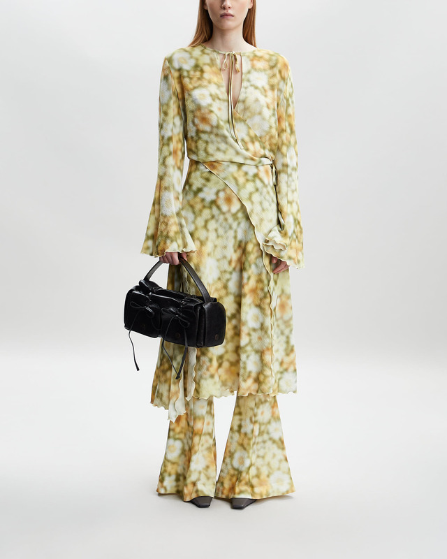 Acne Studios Klänning Long Sleeve Wrap Print  Grön 42