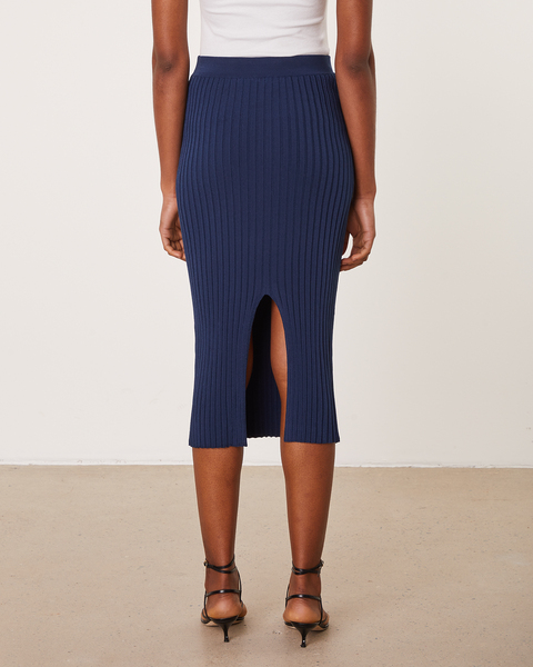 Kjol Shiny Knit Navy 2