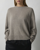 Soft Goat Sweater Boyfriend Crewneck Greige S