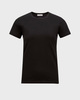 Moncler T-shirt Logo Patch Cotton Jersey  Black S