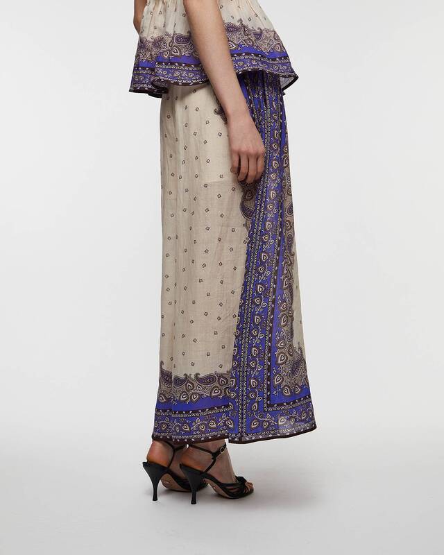 Zimmermann Byxor Maxine Wide Leg Cropped Lila 0 (XS-S)