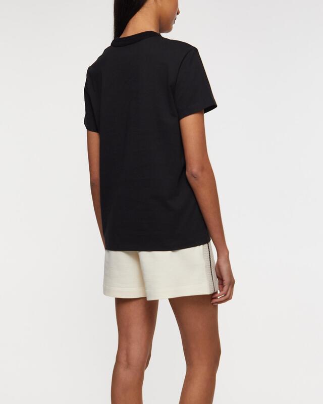Moncler T-Shirt Crochet Accent Cotton Black L