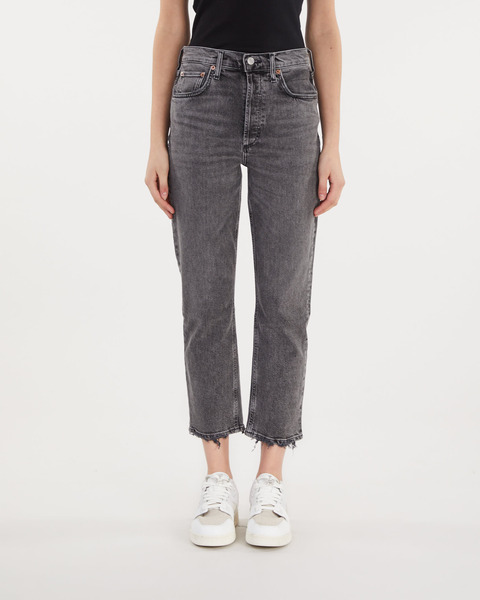Riley High Rise Straight Crop Washed black 1