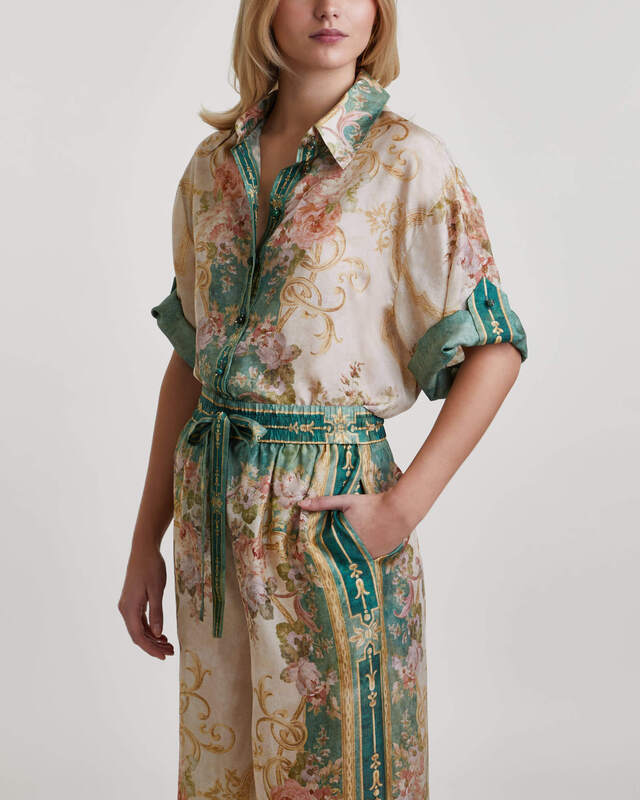 Zimmermann Shirt August Short Sleeve Khaki 2 (M-L)
