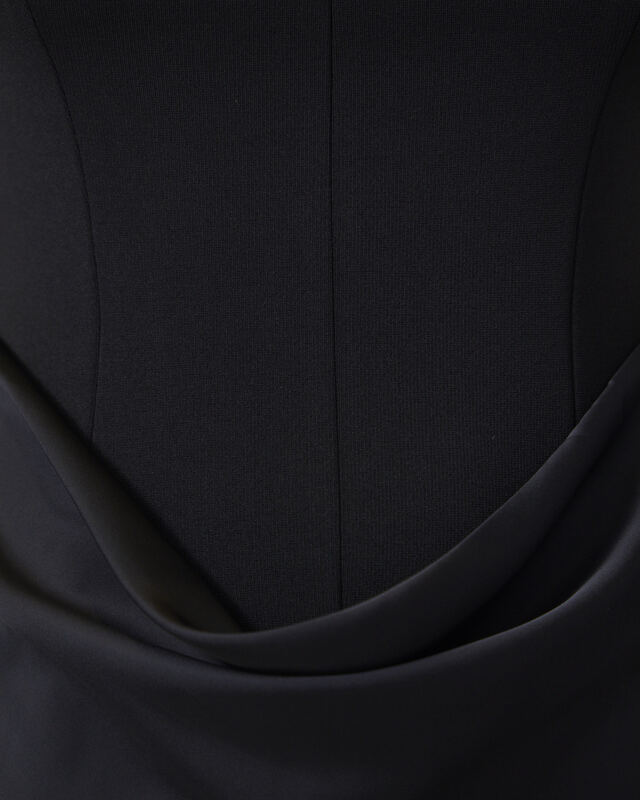 ROTATE  Dress Capsleeve Draped Maxi Black 34