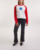 Ganni Sweatshirt Isoli Raglan Contrast Sleeve Egret XL